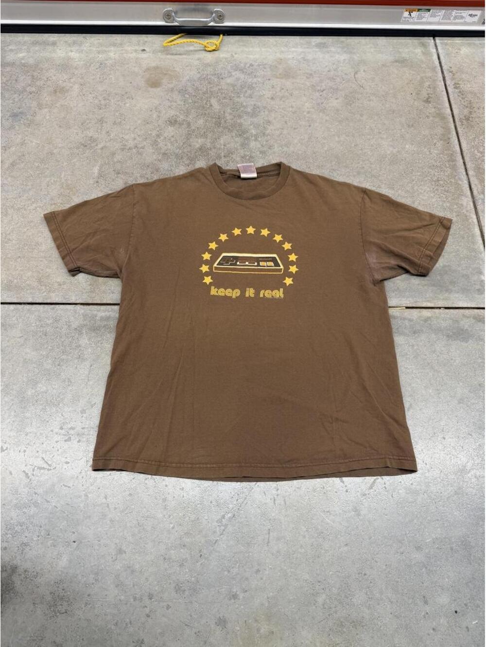 vintage keep it real nintendo brown video game shirt size xl